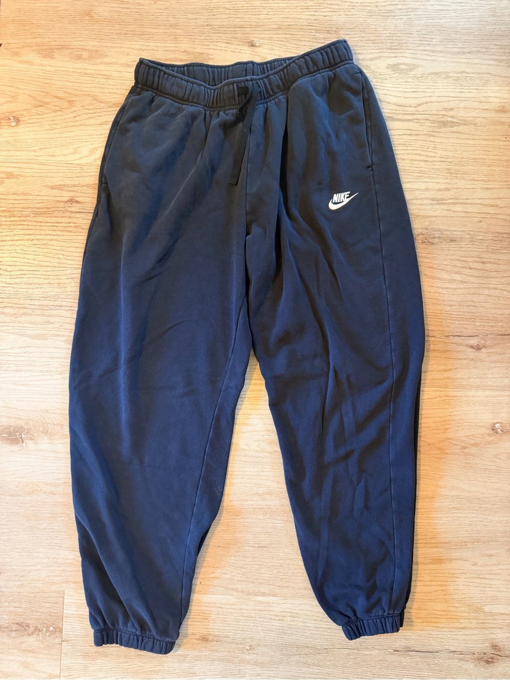 Nike Men’s Black Sweat Joggers with White Swoosh